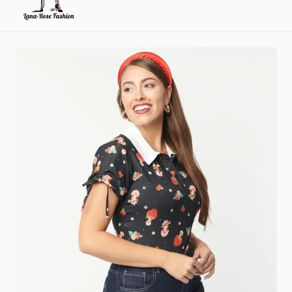 RARE strawberry shortcake x unique vintage top - Picture 2 of 12
